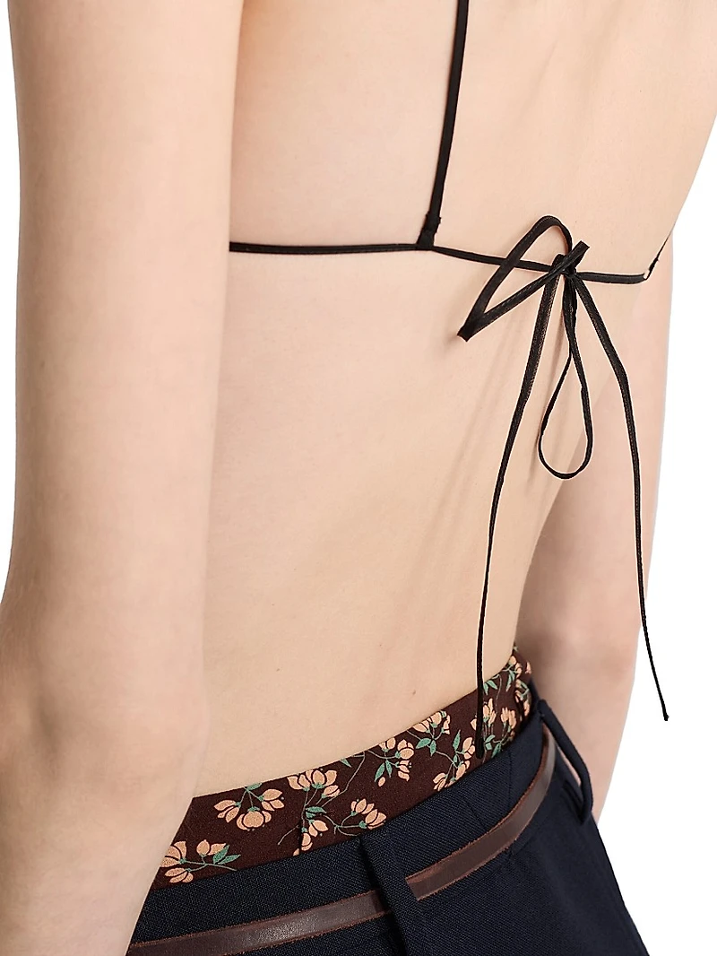 Floral Print Georgette Bra