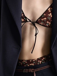 Floral Print Georgette Bra