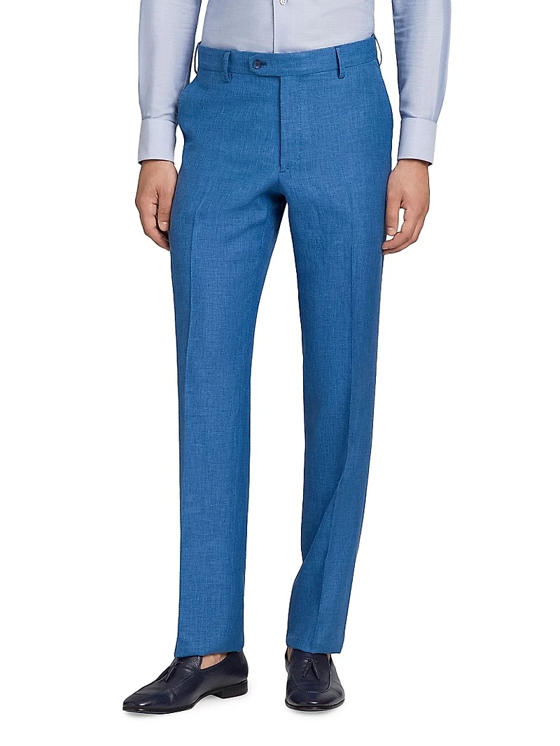Wool and Linen Blend Trousers