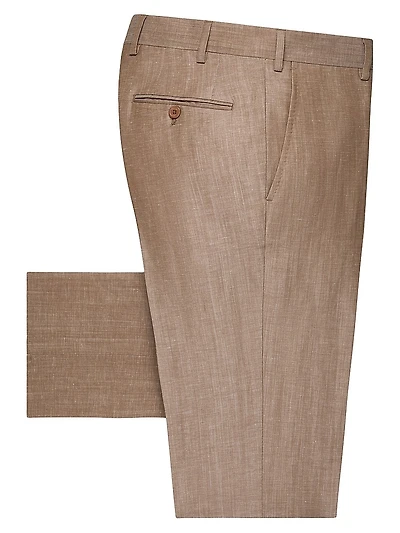 Linen & Wool Slim-Fit Trousers