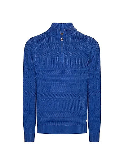 Silk and Cotton Knit Mockneck Sweater