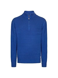 Silk and Cotton Knit Mockneck Sweater