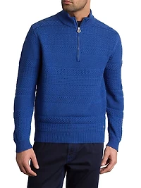 Silk and Cotton Knit Mockneck Sweater