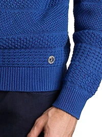 Silk and Cotton Knit Mockneck Sweater