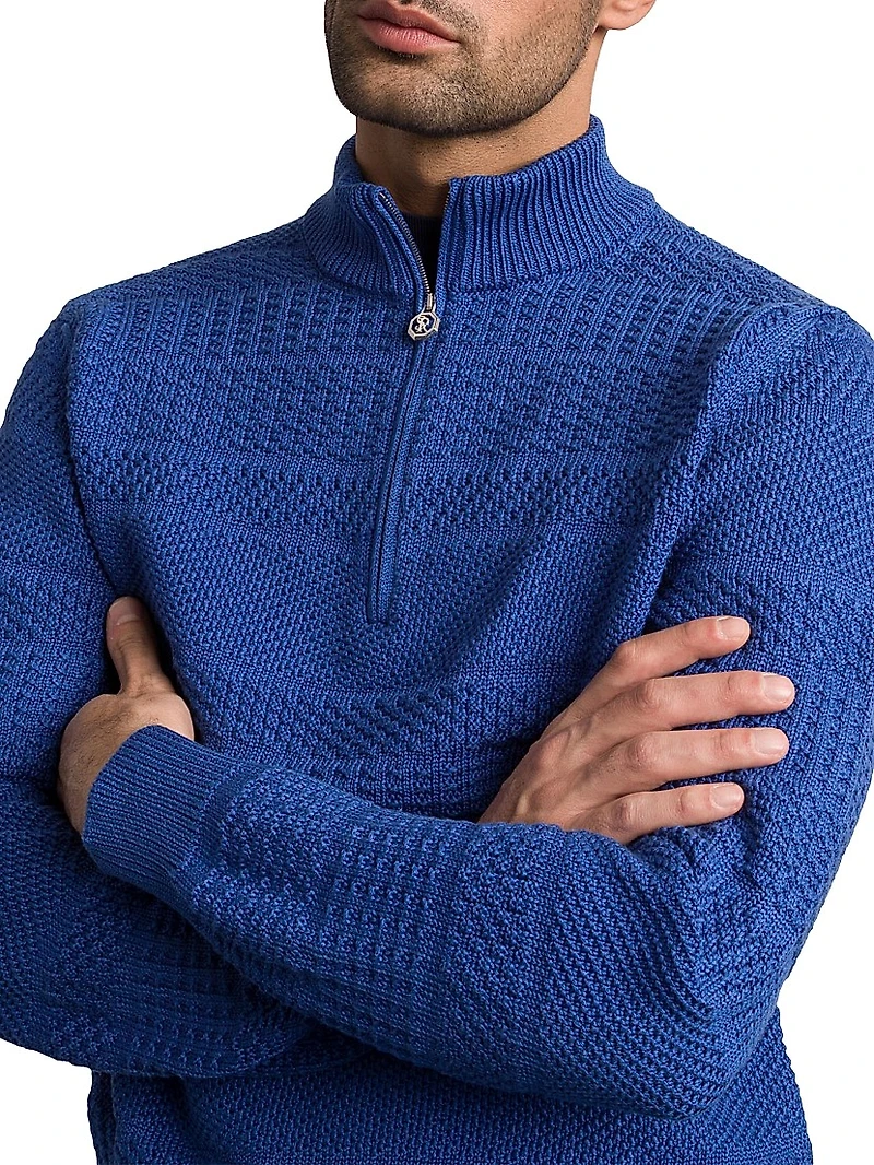 Silk and Cotton Knit Mockneck Sweater