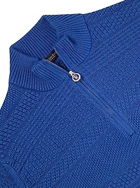 Silk and Cotton Knit Mockneck Sweater