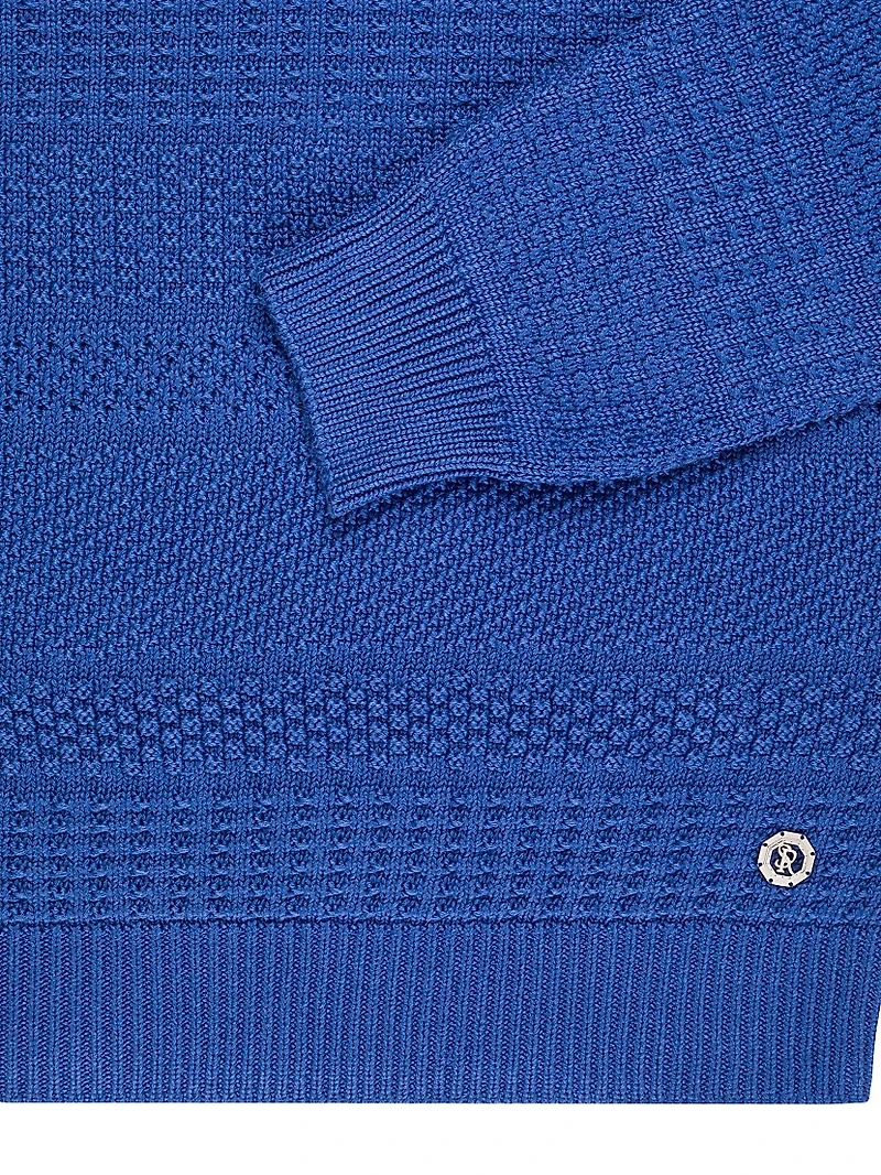 Silk and Cotton Knit Mockneck Sweater