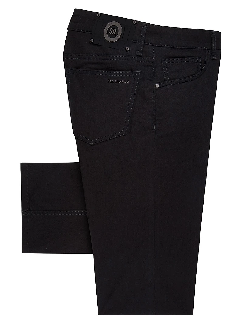 Cotton Blend Tapered Jeans