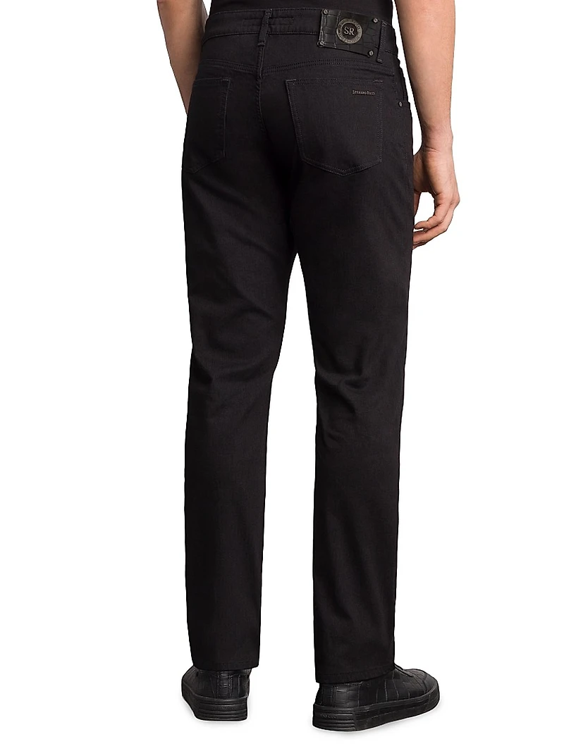 Cotton Blend Tapered Jeans