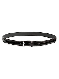 Croc Embossed Leather Belt