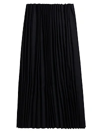 Pleated Godet Midi-Skirt