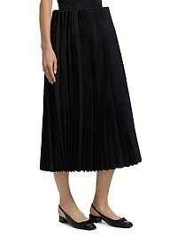 Pleated Godet Midi-Skirt