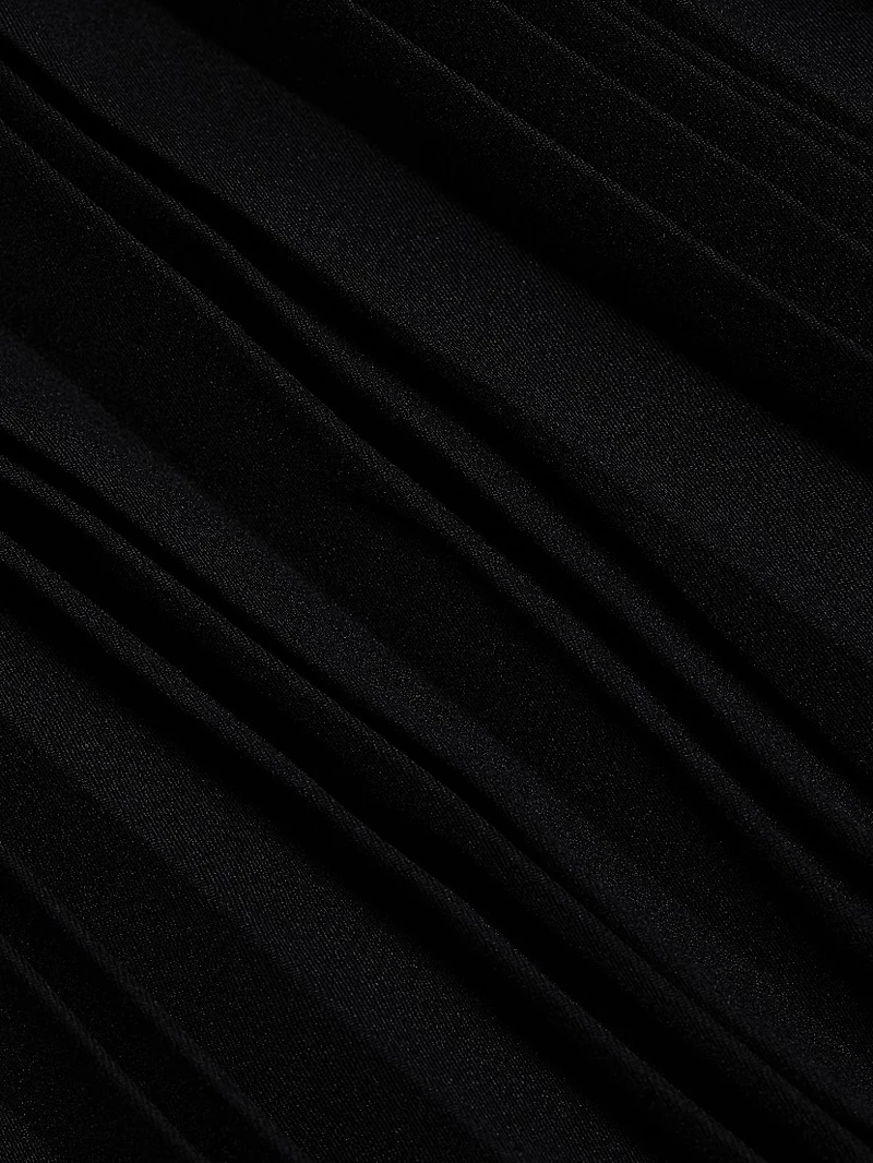 Pleated Godet Midi-Skirt