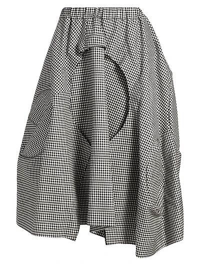 Gingham Wool Midi-Skirt