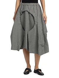 Gingham Wool Midi-Skirt