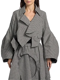 Gingham Wool Crop Blazer