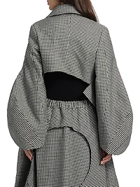 Gingham Wool Crop Blazer