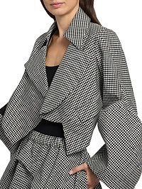 Gingham Wool Crop Blazer