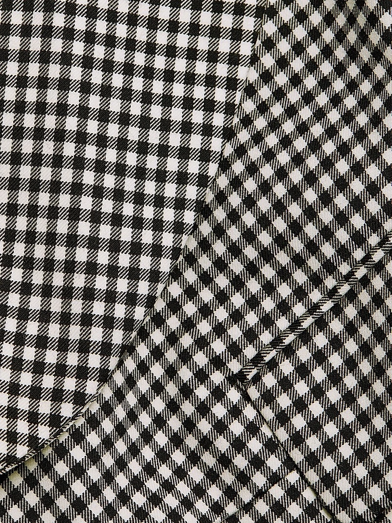 Gingham Wool Crop Blazer