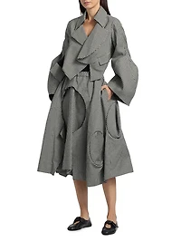 Gingham Wool Crop Blazer