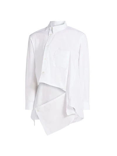 Deconstructed Asymmetric Cotton Button-Front Shirt