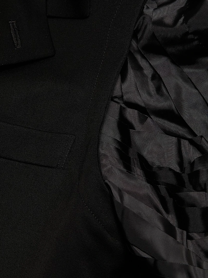 Textured Shoulder Mix-Media Jacket