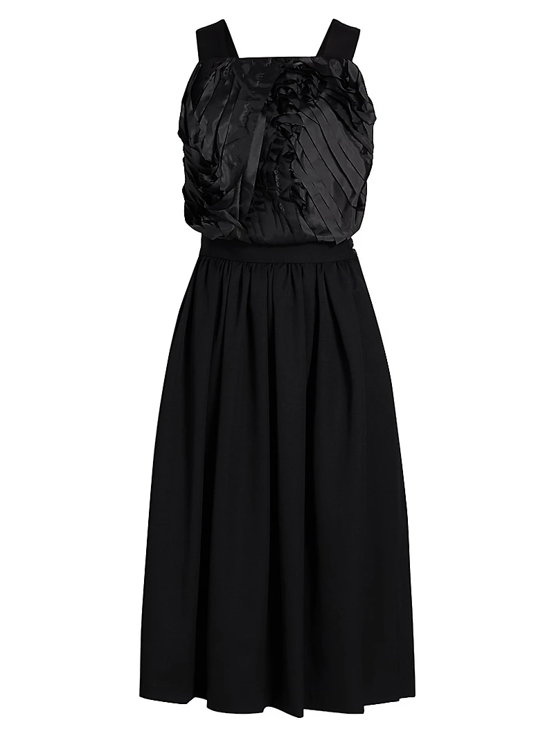Textured Mix Media Apron Dress