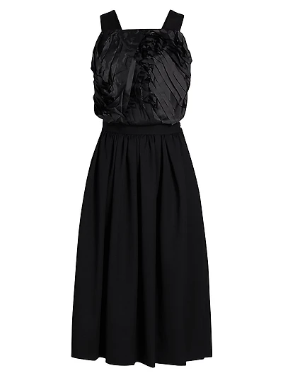 Textured Mix Media Apron Dress