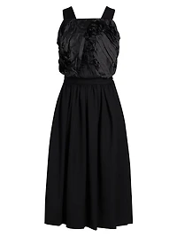 Textured Mix Media Apron Dress
