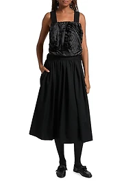 Textured Mix Media Apron Dress