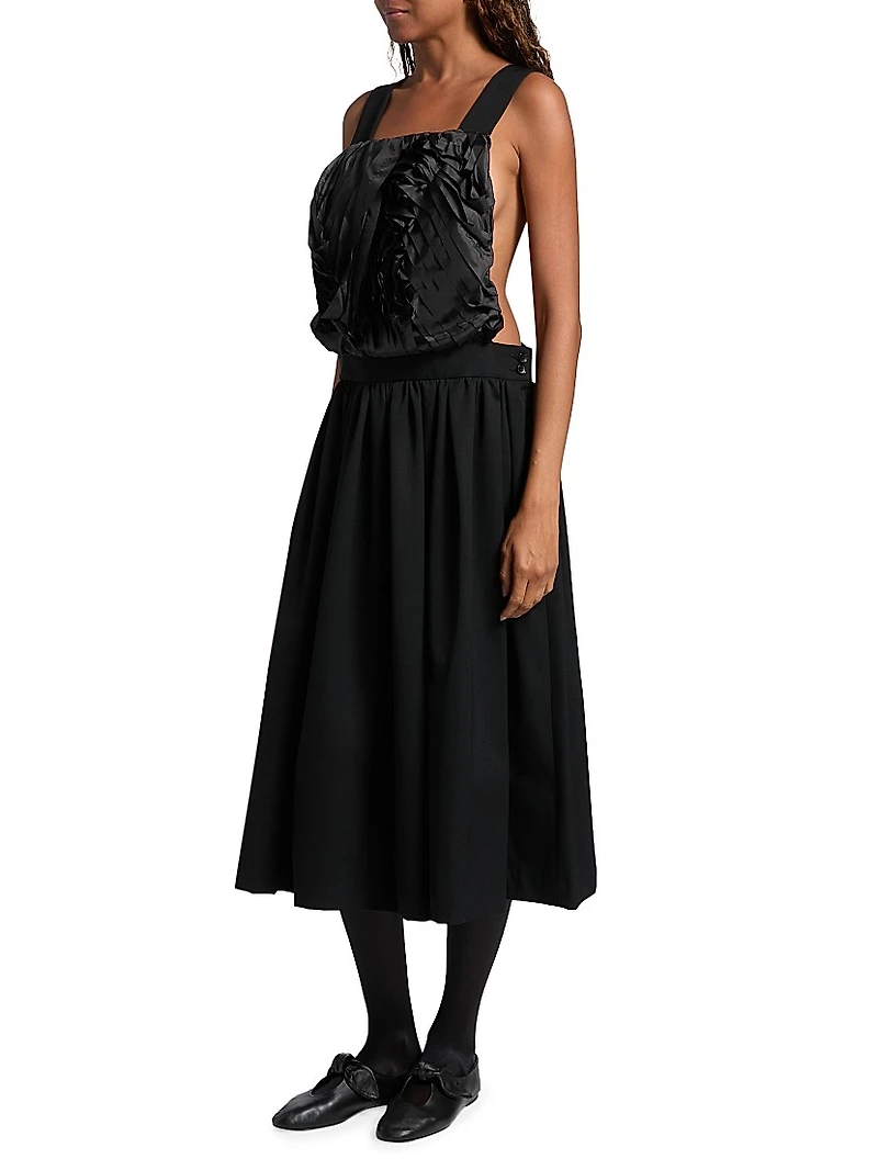Textured Mix Media Apron Dress