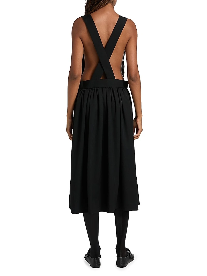 Textured Mix Media Apron Dress
