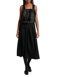 Textured Mix Media Apron Dress