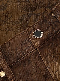 Dylan Rose-Pattern High-Rise Straight-Leg Jeans