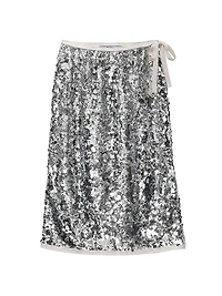 Embroidered Sequin Skirt