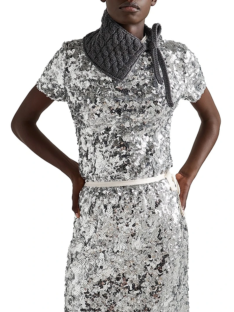 Embroidered Sequin Skirt