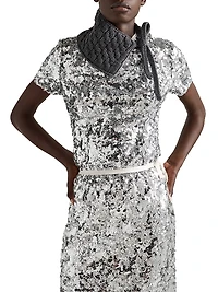 Embroidered Sequin Skirt