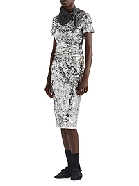 Embroidered Sequin Skirt