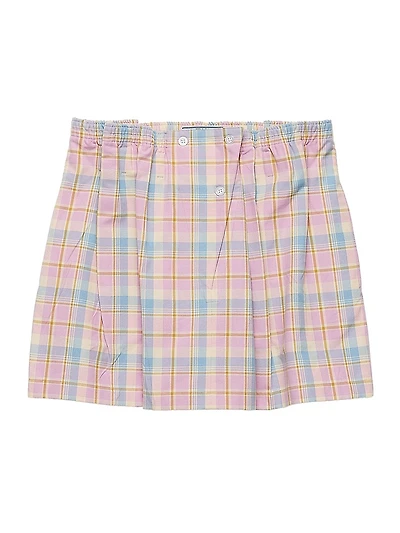 Checked Cotton Miniskirt