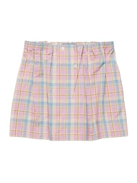 Checked Cotton Miniskirt