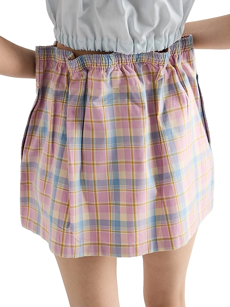 Checked Cotton Miniskirt