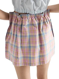 Checked Cotton Miniskirt