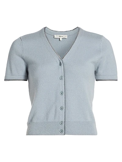The Cashmere Mesh-Trim Cardigan