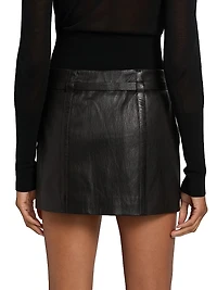 Leather Belted Miniskirt