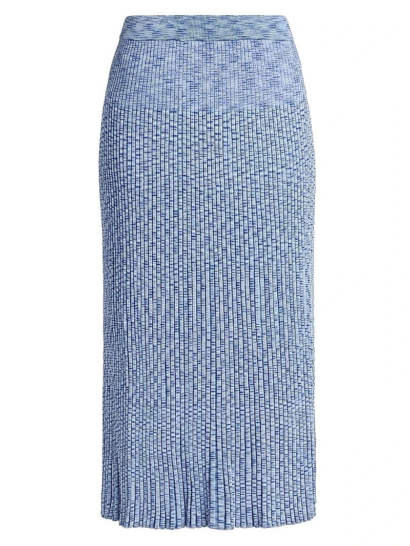 Mouliné Ribbed Midi-Skirt