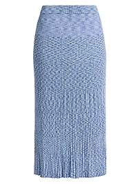 Mouliné Ribbed Midi-Skirt
