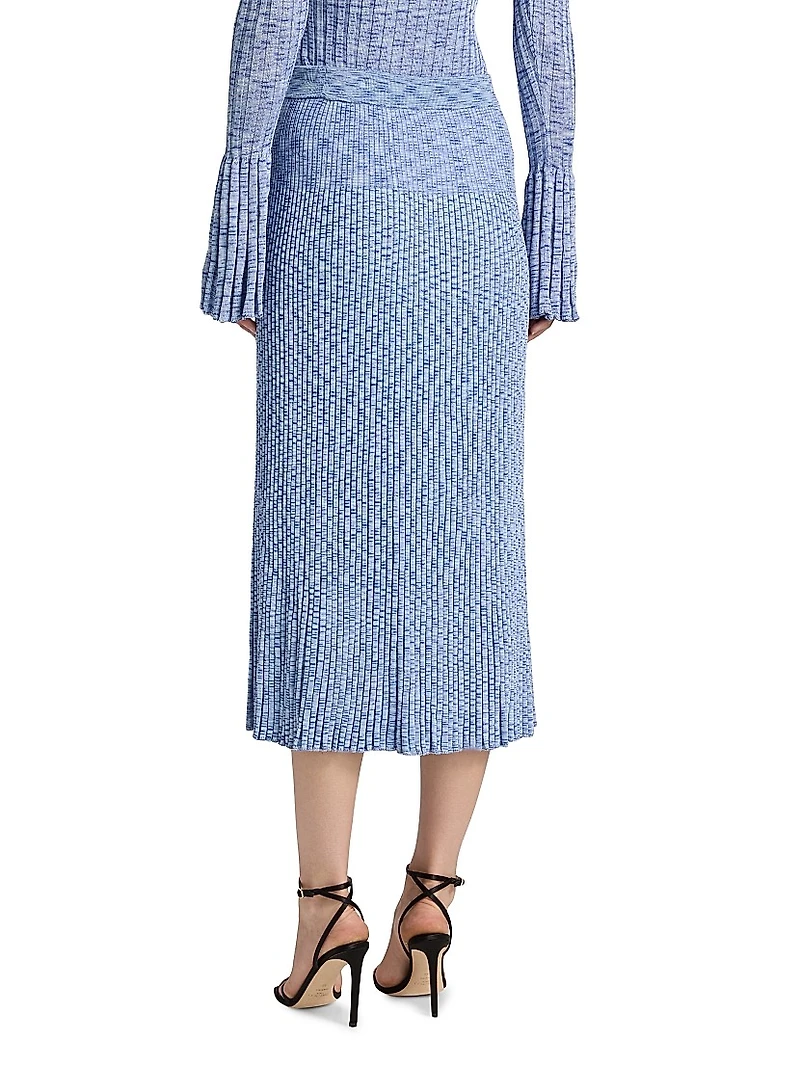 Mouliné Ribbed Midi-Skirt