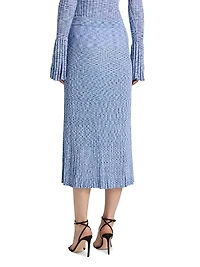 Mouliné Ribbed Midi-Skirt