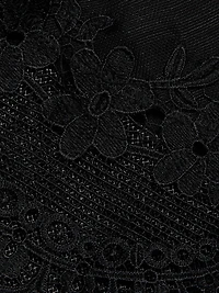 Hypnotic Linen-Silk Lace-Trim Midi-Dress