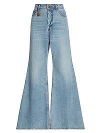 Stretch High-Rise Flare Jeans